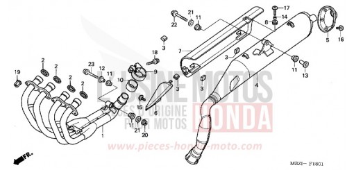 ABGAS-SCHALLDAEMPFER (CB600F3/4/5/6) CB600F4 de 2004